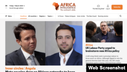 A part of the homepage of Africa Intelligence, for which journalist Antoine Galindo works. Galindo, who was held for a week in Ethiopia, was released Feb. 29, 2024, ahead of his scheduled second court appearance, the Committee to Protect Journalists said.