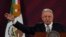 Mexican President Andres Manuel Lopez Obrador gives his regularly scheduled morning press conference at the National Palace in Mexico City, Feb. 28, 2023. The same day, he announced that electric car company Tesla has committed to building a major plant in northern Mexico.