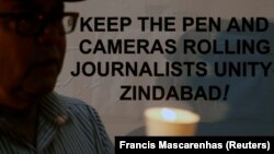 2019年12月26日印度孟买为新闻自由举行烛光守夜活动