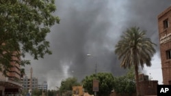 Clashes erupted between Sudan's military and the country's powerful paramilitary in the capital and elsewhere in the African nation, in Khartoum, Sudan, April 15, 2023.