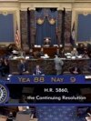 This image from a U.S. Senate video shows the vote, 88-9, on a temporary funding bill in the Senate at the U.S. Capitol in Washington, Sept. 30, 2023. The bill is headed to President Joe Biden for his signature to avert a federal government shutdown. (Senate Television via AP)