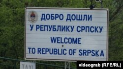 sign welcome to Republika Srpska, in Vraca near Sarajevo 