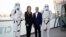 Presiden LucasFilm, Kathleen Kennedy dan walikota London, Sadiq Khan, di acara Star Wars Celebration 2023 (Vianney Le Caer/Invision/AP)