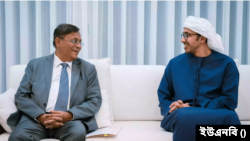 বাংলাদেশর পররাষ্ট্রমন্ত্রী ড. হাছান মাহমুদের সঙ্গে ইউএই পররাষ্ট্রমন্ত্রী শেখ আবদুল্লাহ বিন জায়েদ আল নাহিয়ান। ৮ মার্চ, ২০২৪।