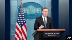 FILE - White House national security adviser Jake Sullivan speaks during a press briefing at the White House, in Washington, July 7, 2023.
