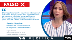 La funcionaria de Panamá asegura que lo que sucede en Panamá sobre la migración no es un derecho humano y culpa a organismos internacionales de la movilidad en Darién.