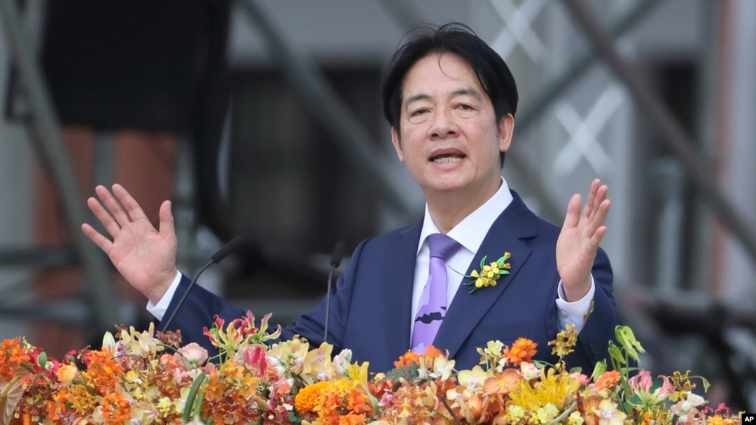 资料照片：台湾总统赖清德发表就职演说。(2024年5月20日）