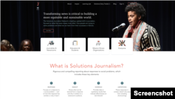 Skrinšot veb stranice organizacije "Mreža za novinarstvo usmjereno na rješenja".