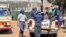 Zimbabwe police on August 27, 2023 maintained a heavy presence in Harare to quell any possible protests against the country’s general election results. (Columbus Mavhunga/VOA) 
