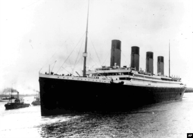 FILE - In this April 10, 1912 file photo the Titanic leaves Southampton, England on her first trip to New York City. (AP Photo/File)