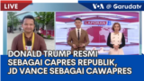 Laporan VOA untuk Garuda TV: Partai Republik Resmi Usung Trump sebagai Capres, JD Vance Ditunjuk sebagai Cawapres