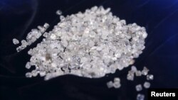 Diamonds are seen during an exhibition in Gaborone, Botswana, Nov. 23, 2015. 