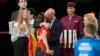 President of Spain's soccer federation, Luis Rubiales, right, hugs Aitana Bonmati after Spain wins the Women's World Cup soccer in Australia, Aug. 20, 2023. Rubiales was forced to resign after giving an unwanted kiss to player Jenni Hermoso, an issue Revelo covered extensively.