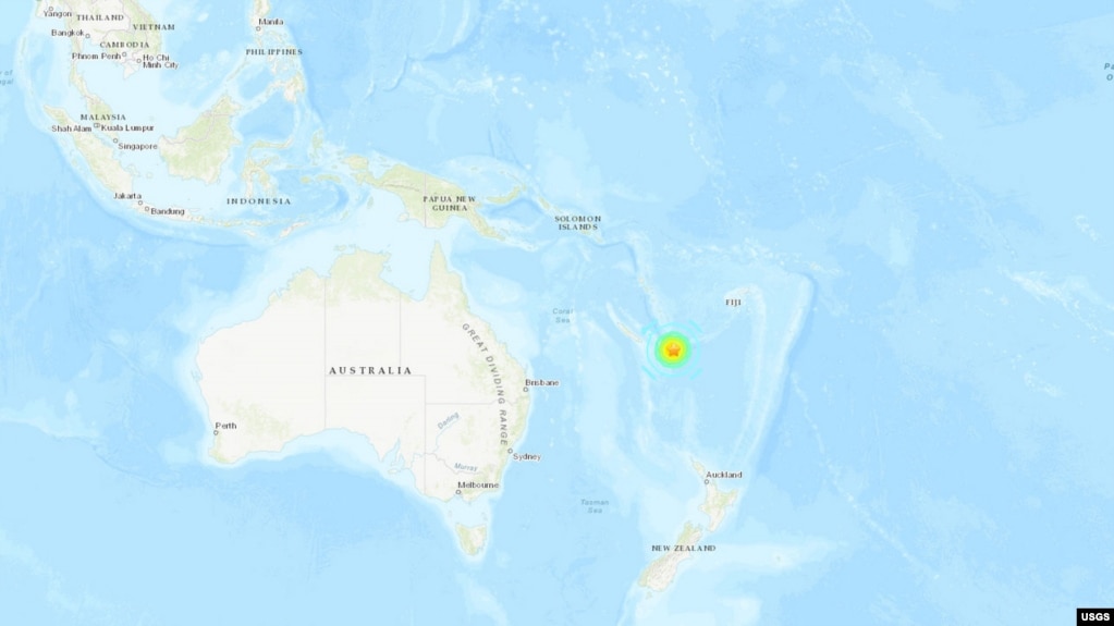 7.7 earthquake in South Pacific