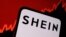 资料照：中国快时尚便宜服装品牌希音（Shein）的标识和股票走势示意图。