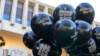 FILE - Balloons hang outside the Russian Embassy in Paris, Oct. 6, 2021, during a Reporters Without Borders tribute to a Russian journalist slain years before in Moscow. Russia has blocked access to the RSF website, the group said April 22, 2024.