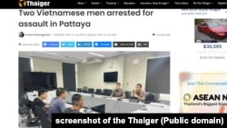 Tin trên the Thaiger về vụ bắt giữ hai người Việt ở Pattaya, 27/6/2024.