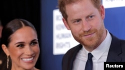 FILE - Britain's Prince Harry, Duke of Sussex, Meghan, Duchess of Sussex attend the 2022 Robert F. Kennedy Human Rights Ripple of Hope Award Gala in New York City, U.S., December 6, 2022. 
