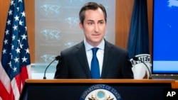 FILE - State Department spokesperson Matthew Miller answers questions in Washington, July 18, 2023.