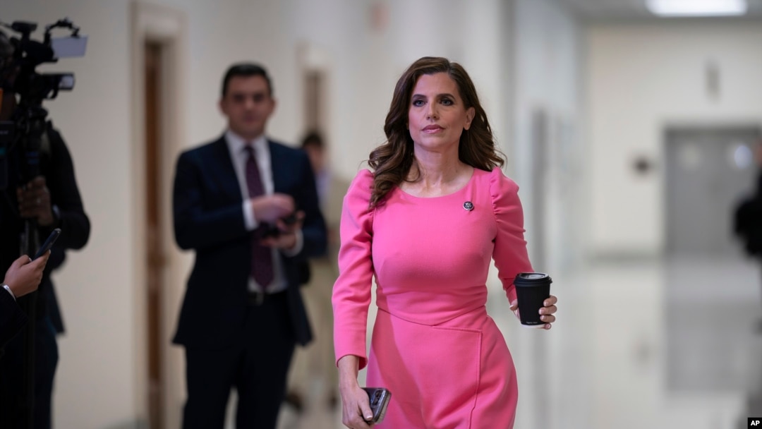FILE - Rep. Nancy Mace, walks to join other members of the House Oversight Committee, Dec. 13, 2023, at the Capitol in Washington. With Trump’s endorsement, she won the Republican nomination after a tumultuous second term in South Carolina. 