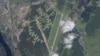This satellite photo from Planet Labs PBC shows the Princess Olga Pskov International Airport in Pskov, Russia, Aug. 31, 2023. Satellite images analyzed by The Associated Press show that suspected Ukrainian drone attacks destroyed at least two planes at the Russian air base. 