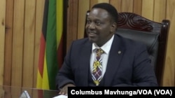 According to Zimbabwe home affairs minister Kazembe Kazembe, pictured in Harare on Aug. 1, 2024, the government is aware of attempts to disrupt the smooth flow of the SADC summit that Zimbabwe is hosting in about two weeks. (Columbus Mavhunga/VOA)