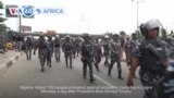 VOA60 Africa- About 100 people protested against economic hardship in Lagos, Nigeria on Monday