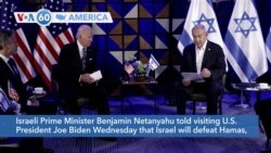 VOA60 America- Israeli Prime Minister Benjamin Netanyahu met U.S. President Joe Biden in Tel Aviv