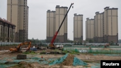 资料照：碧桂园在天津开发的一处住宅区建筑工地。（2023年8月18日）