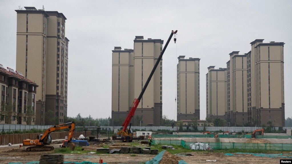 资料照：碧桂园在天津开发的一处住宅区建筑工地。（2023年8月18日）(photo:VOA)