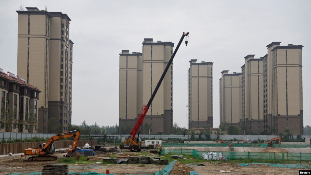 资料照：碧桂园在天津开发的一处住宅区建筑工地。（2023年8月18日）