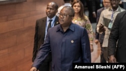 FILE: Guinea Bissau President Umaro Sissoco Embalo arrives on the second day of the 36th Ordinary Session of the Assembly of the African Union (AU) at the Africa Union headquarters in Addis Ababa on February 19, 2023. 