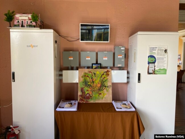 Photovoltaic generation installation that supplies energy to the Casa Pueblo headquarters. (Salome Ramirez/VOA)