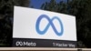 FILE - Meta's logo is seen at company headquarters in Menlo Park, California, Oct. 28, 2021. 