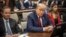 Former President Donald Trump appears in court for a civil fraud case at a Manhattan courthouse, in New York, Oct. 3, 2023.
