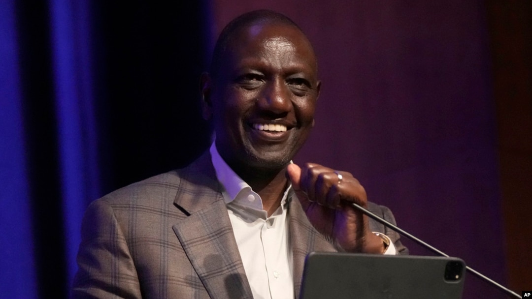 Kenyan President William Ruto delivers keynote remarks during a US- Kenya Business Roadshow hosted by Prosper Africa, a US Trade and Investment Initiative, in San Francisco, Sept. 15, 2023. 