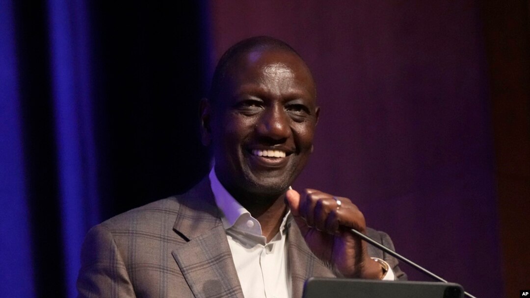 FILE - Kenyan President William Ruto in San Francisco, Sept. 15, 2023. President Ruto says bridging the technology gap is important for Africa's economic growth and innovation.