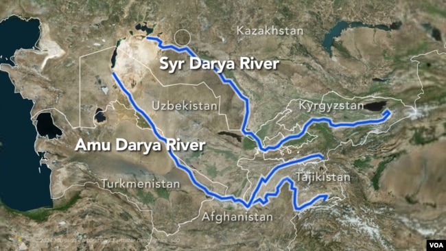 The Syr Darya and Amu Darya rivers provide water for Central Asian countries, but they are drying up.