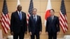 From left, U.S. Defense Secretary Lloyd Austin, U.S. Secretary of State Antony Blinken and Japanese Prime Minister Fumio Kishida meet in Tokyo on July 29, 2024. The U.S. announced this week a major upgrade of the U.S. military command in Japan.