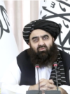 A screenshot of Taliban Foreign Minister Amir Khan Muttaqi’s video speech released by his office, June 24, 2024. 