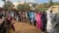 People line up at the Scat Urbam voting centers, March 24, 2024. (Mariama Diallo/VOA)