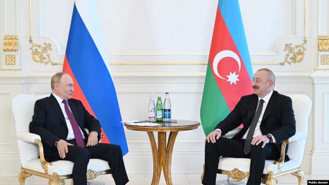 Переговоры президентов Владимира Путина и Ильхама Алиева. (Mənbə: Azərbaycan Prezidentinin Administrasiyası).