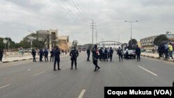 Força policial na manifestação contra aumento do custo de combustível e do custo
de vida e da lei das organizações não governamentais,Angola