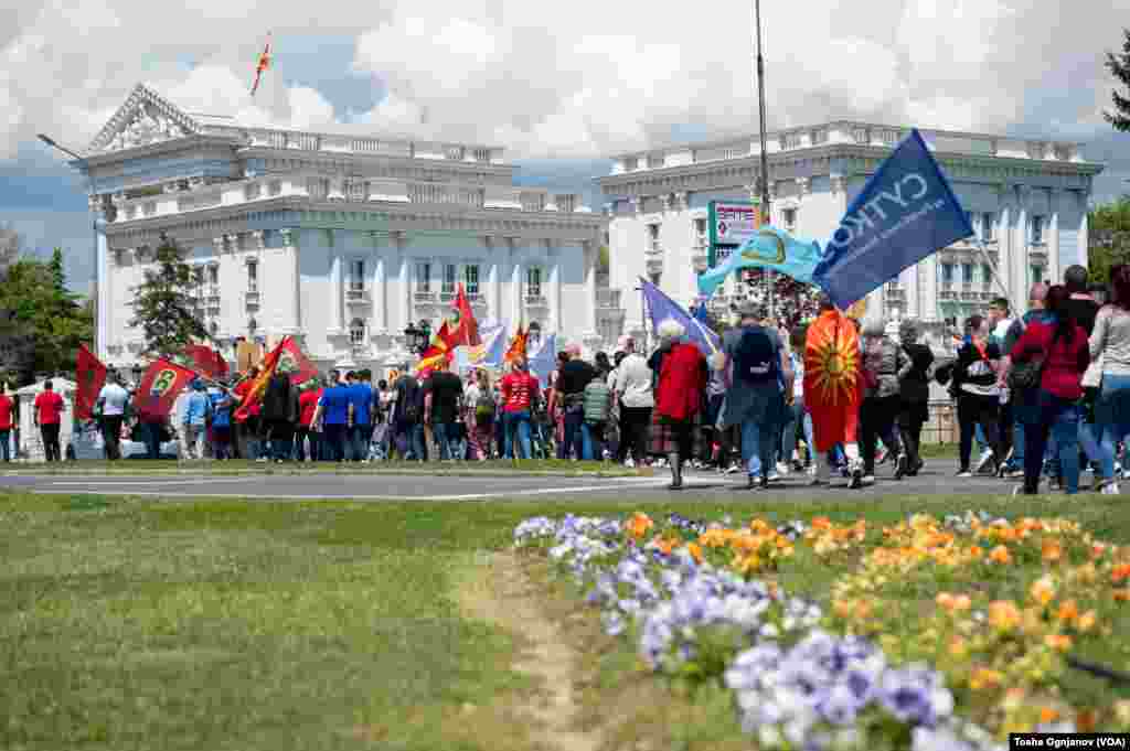 Први мај, Ден на трудот. Синдикален протест во Скопје за повисоки плати и за достоинствени работнички права