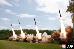 ภาพจากการซ้อมระบบควบคุมและโจมตีโต้กลับด้วยอาวุธนิวเคลียร์ของเกาหลีเหนือ เมื่อวันที่ 22 เมษายน 2024 (ภาพจาก Korean Central News Agency (KCNA))