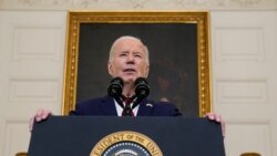 President Joe Biden speaks after signing into law a bill providing billions of dollars of new aid to Ukraine for its war with Russia, at the White House, April 24, 2024. 