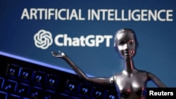 The ChatGPT logo and the words Artificial Intelligence are seen in this illustration image taken May 4, 2023. (Reuters)
