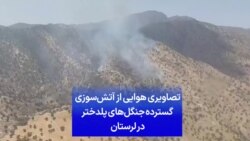 تصاویری هوایی از آتش‌سوزی گسترده جنگل‌های پلدختر در لرستان