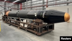 A view of the Kestrel I Suborbital Launch Vehicle, operated by AtSpace, sister company of Taiwanese rocket startup TiSpace, at an AtSpace facility in Willawong, Queensland, Australia, July 23, 2024. (tiSPACE/AtSpace/Handout via REUTERS)