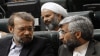 Ali Larijani, left, and Saeed Jalili, right, are seen in this 2008 photo by Iranian state-approved news site Asr Iran in 2008. (Asr Iran) 